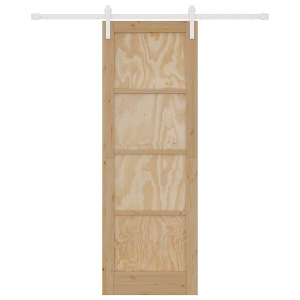 vidaXL Sliding Door Brown 73.5 x 211 cm Solid Pine Wood