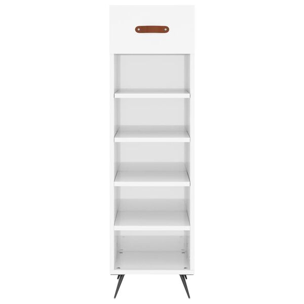 vidaXL Shoe Cabinet High Gloss White 30x35x105 cm Engineered Wood