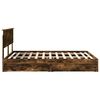 vidaXL Storage Bed with Drawer Smoked Oak 160 x 200 cm Engineered Wood