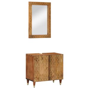 vidaXL 2 Piece Bathroom Furniture Set Solid Wood Mango
