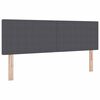 vidaXL LED Headboard with LED Strip Lights Dark grey 144 cm Fabric