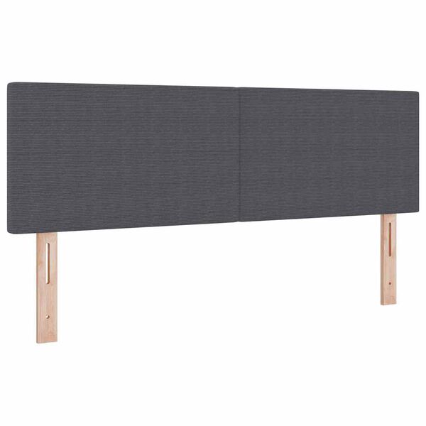 vidaXL LED Headboard with LED Strip Lights Dark grey 144 cm Fabric