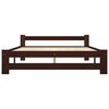 vidaXL Bed Frame without Mattress Dark Brown Solid Pinewood 180x200 cm Super King (322017+2x321988)