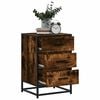 vidaXL Bedside Cabinet Smoked Oak 40x34.5x60 cm Engineered Wood and Metal