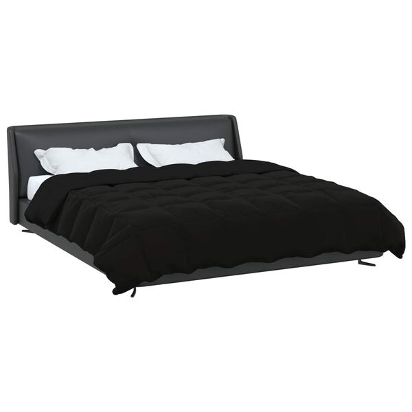 vidaXL Winter Duvet Quilted Black 200 x 200 cm Microfiber