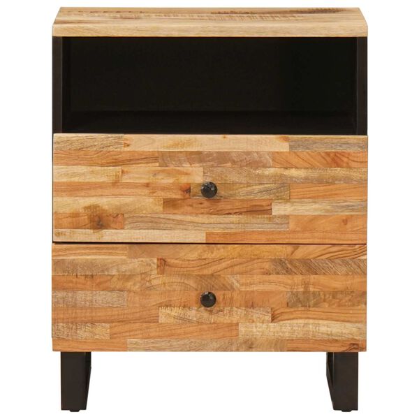 vidaXL Bed cabinet with Drawer Brown 50 x 33 x 62 cm Solid Mango Wood