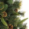 vidaXL Artificial Hinged Christmas Tree with Cones Green 240 cm