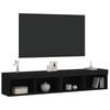 vidaXL TV Cabinets with LED Lights 2 pcs Black 80x30x30 cm