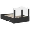vidaXL Bed Frame with Headboard Black 135 x 190 cm Engineered Wood