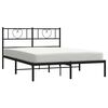 vidaXL Metal Bed Frame without Mattress with Headboard Black 150x200cm