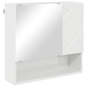 vidaXL Mirror Cabinet High Gloss White 59 x 17 x 55 cm Engineered Wood
