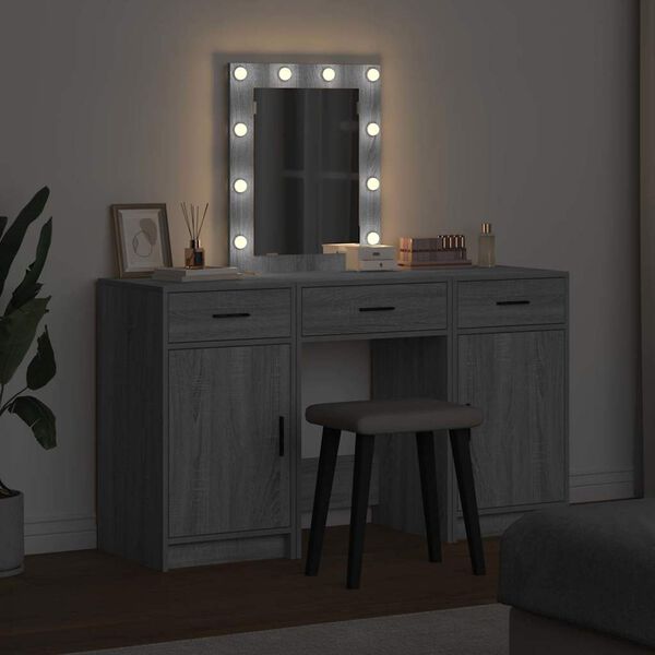 vidaXL Dressing Table with Door Grey 50 x 41 x 135 cm Engineered Wood