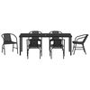 vidaXL Garden Dining Set 7 pcs Black Powder-Coated Steel