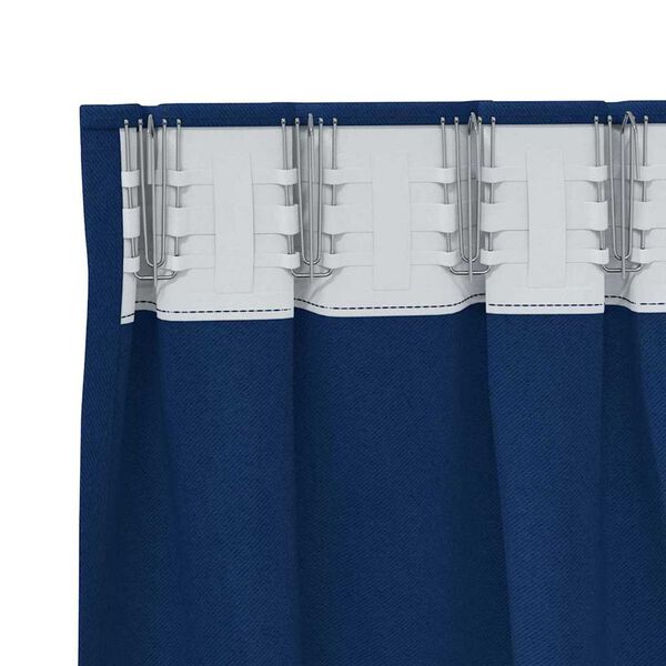 vidaXL Blackout Curtains with Rings Dark Blue Polyester