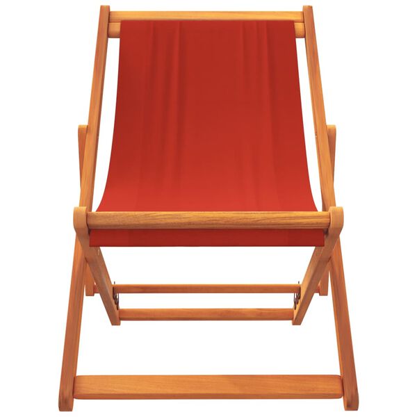 vidaXL Folding Beach Chairs 2 pcs Red Fabric