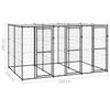 vidaXL Outdoor Dog Kennel Steel with Roof 7.26 m&sup2;