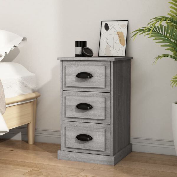 vidaXL Bedside Cabinet Grey Sonoma 39x39x67 cm Engineered Wood