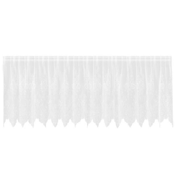 vidaXL Lace Curtain with Curtains Floral White 80 x 400 cm Polyester