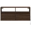 vidaXL TV Wall Cabinet with LED Lights Brown Oak 100x31x45 cm
