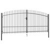 vidaXL Double Door Fence Gate with Spear Top 400x225 cm
