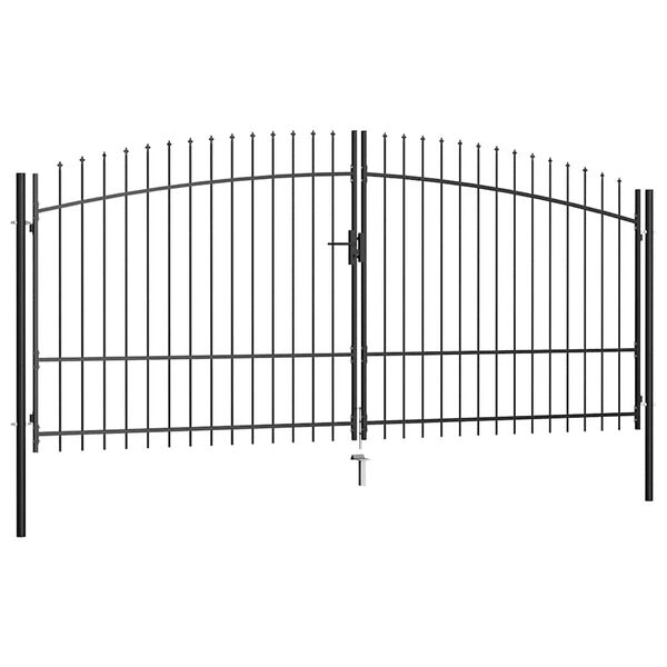 vidaXL Double Door Fence Gate with Spear Top 400x225 cm