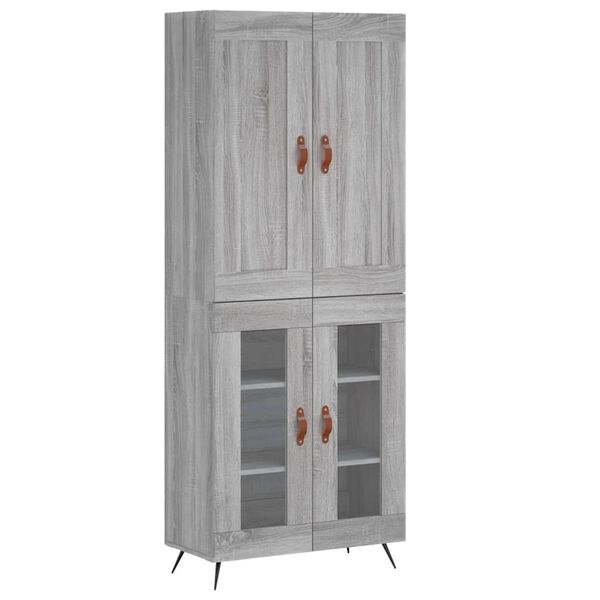 vidaXL Highboard Grey Sonoma 69.5x34x180 cm Engineered Wood