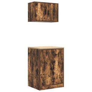 vidaXL Garage Cabinets 2 pcs Smoked Oak Engineered Wood