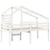 vidaXL High Sleeper Bed without Mattress White 90x200 cm Solid Wood Pine