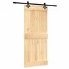 vidaXL Sliding Door with Hardware Set 90x210 cm Solid Wood Pine
