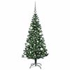 vidaXL Artificial Pre-lit Christmas Tree Green 150 cm PVC and Metal