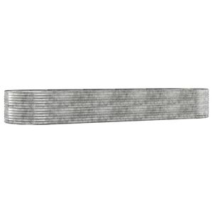 vidaXL Garden Raised Bed Silver 447x140x68 cm Galvanised Steel