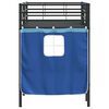 vidaXL Kids'Loft Bed Frame with Curtains Black and Blue 100 x 190 cm