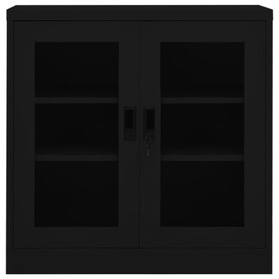 vidaXL Office Cabinet Black 90x40x90 cm Steel
