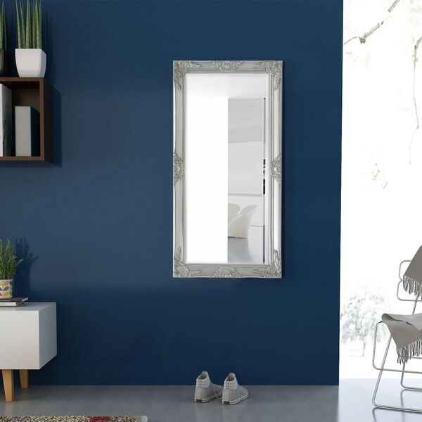 vidaXL Wall Mirror Baroque Style 120x60 cm Silver