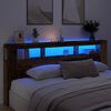 vidaXL LED Headboard Old Wood 220x18.5x103.5 cm Engineered Wood