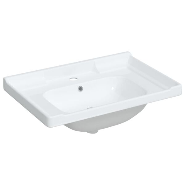 vidaXL Bathroom Sink White 71x48x23 cm Rectangular Ceramic