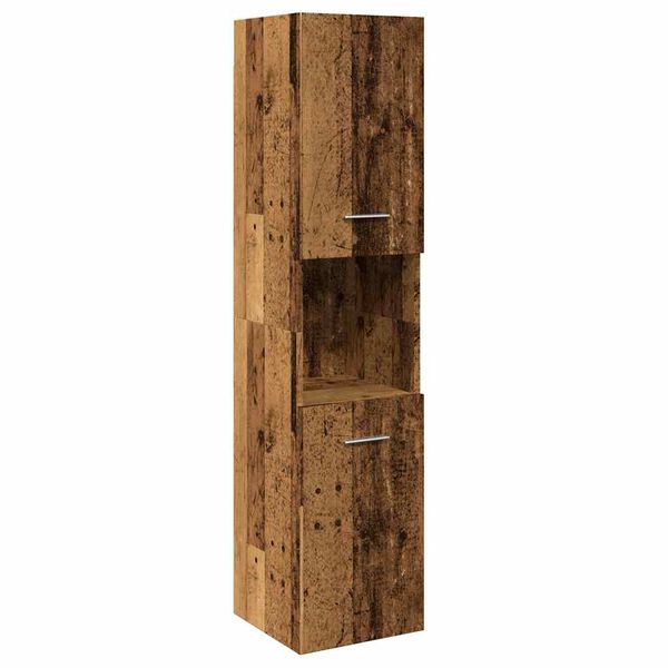 vidaXL Bathroom Hanging Cabinet Old Wood 30x30x130 cm Engineered Wood