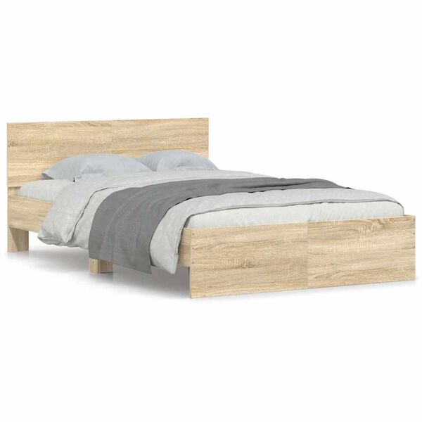 vidaXL Bed Frame without Mattress Sonoma Oak 120x190 cm Small Double
