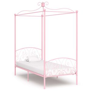 vidaXL Bed Frame | Pink | Metal | Single | Durable | Bed Frame | Rectangular