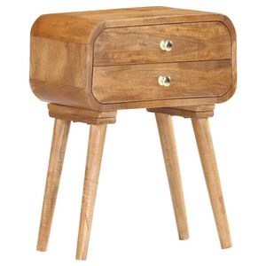 vidaXL Bedside Cabinet | Mango Wood Brown | Solid Mango Wood | 43x30x58 cm