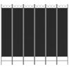 vidaXL 6-Panel Room Divider Black 240x220 cm Fabric