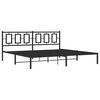 vidaXL Metal Bed Frame without Mattress with Headboard Black 200x200cm