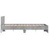 vidaXL Bed Frame with Headboard and LED Concrete Grey 140x190 cm