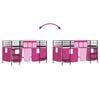 vidaXL Kids'Loft Bed Frame with Curtains Black and Pink 107 x 200 cm