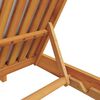 vidaXL Sun Lounger Reclining Cream White Solid Acacia Wood