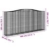 vidaXL Arched Gabion Baskets 10 pcs 400x50x180/200 cm Galvanised Iron