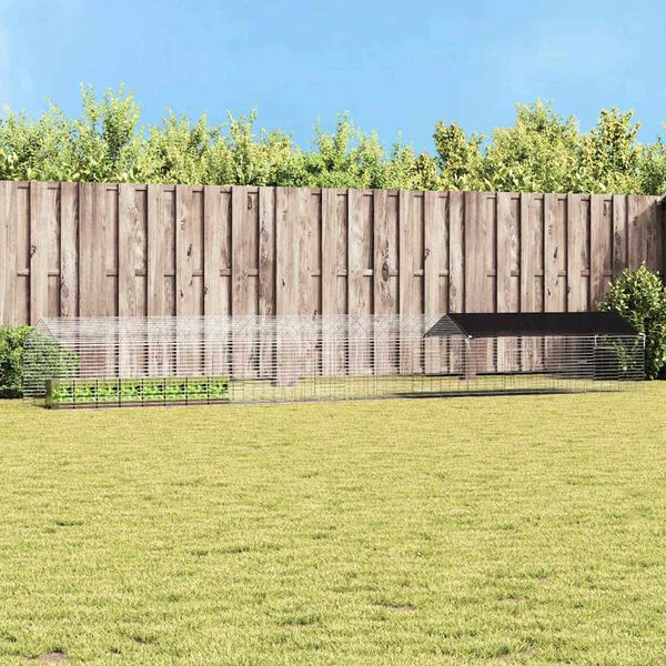 vidaXL Rabbit Cage Silver 600 x 78 x 78 cm Galvanised Steel