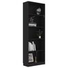 vidaXL 5-Tier Book Cabinet Black 60x24x175 cm Engineered Wood