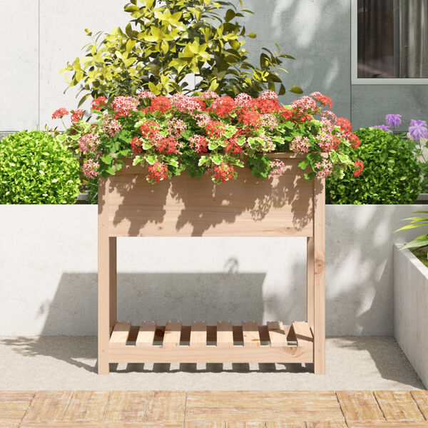 vidaXL Planter with Shelf 82.5x54x81 cm Solid Wood Pine