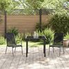 vidaXL Garden Dining Set 3 pcs Black Textilene and steel